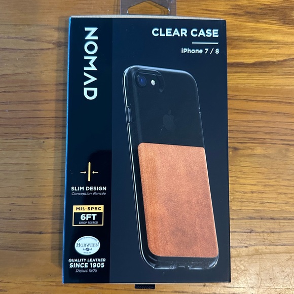 Nomad Clear Case Slim Leather Cover for Phone Apple iPhone 7 and 8 New in Box - Picture 1 of 3
